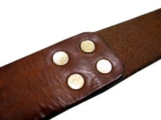 画像4: OLD Double Ring Leather Belt　BROWN　size　33 inch (4)