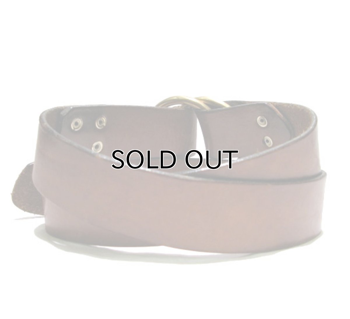 画像2: OLD Double Ring Leather Belt　BROWN　size　33 inch (2)