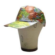 画像1: 1990's "LESLIE JODAN" TYVEK CAP　" WORLD MAP " (1)