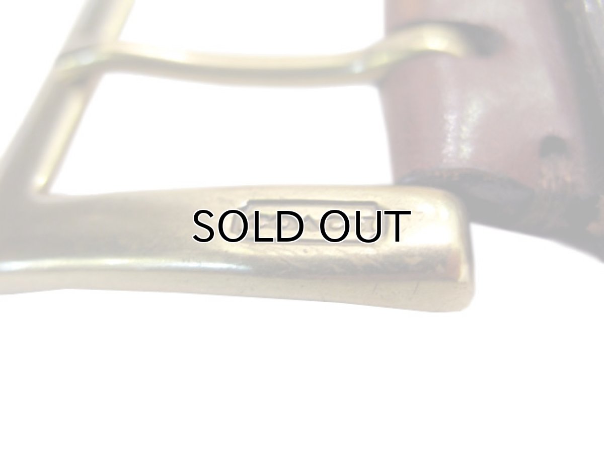 画像5: OLD COACH Leather Belt　BROWN　size w 31 inch ~ (5)