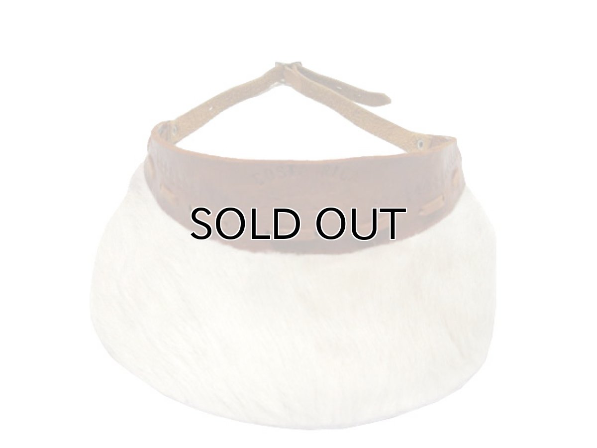 画像2: ~1980's " COSTA RACA " Leather x Hair SunVisor BROWN / WHITE (2)