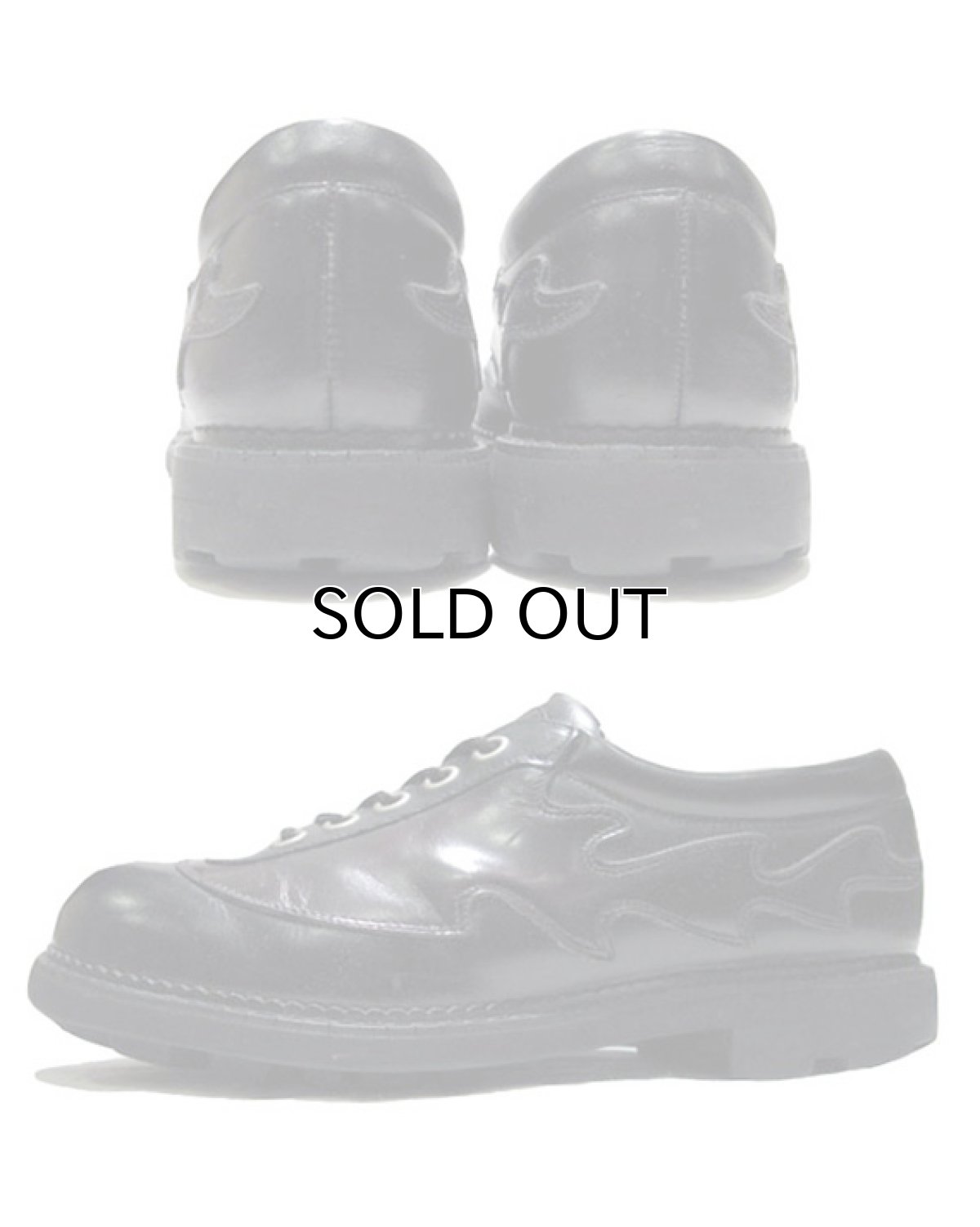 画像2: "JOHN FLUEVOG" UK Fire Pattern Leather Shoes BLACK/Cherry BROWN  size 9 1/2  ( 27.5 cm ) (2)