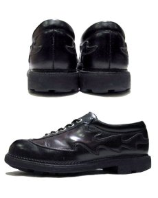 画像2: "JOHN FLUEVOG" UK Fire Pattern Leather Shoes BLACK/Cherry BROWN　 size 9 1/2  ( 27.5 cm ) (2)