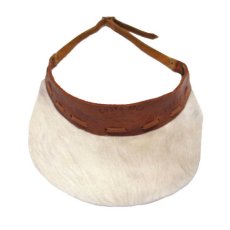 画像1: ~1980's " COSTA RACA " Leather x Hair SunVisor　BROWN / WHITE (1)