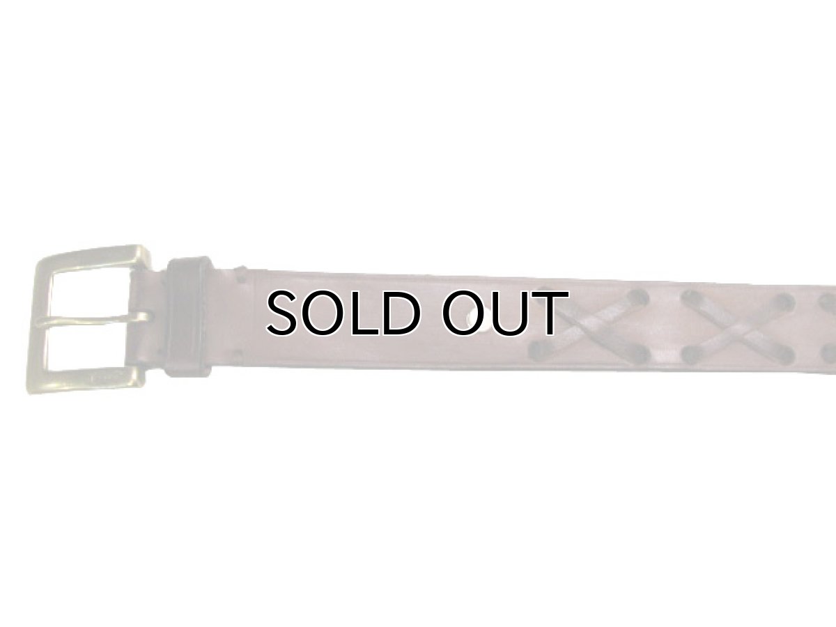 画像2: OLD COACH Leather Belt　BROWN　size w 31 inch ~ (2)