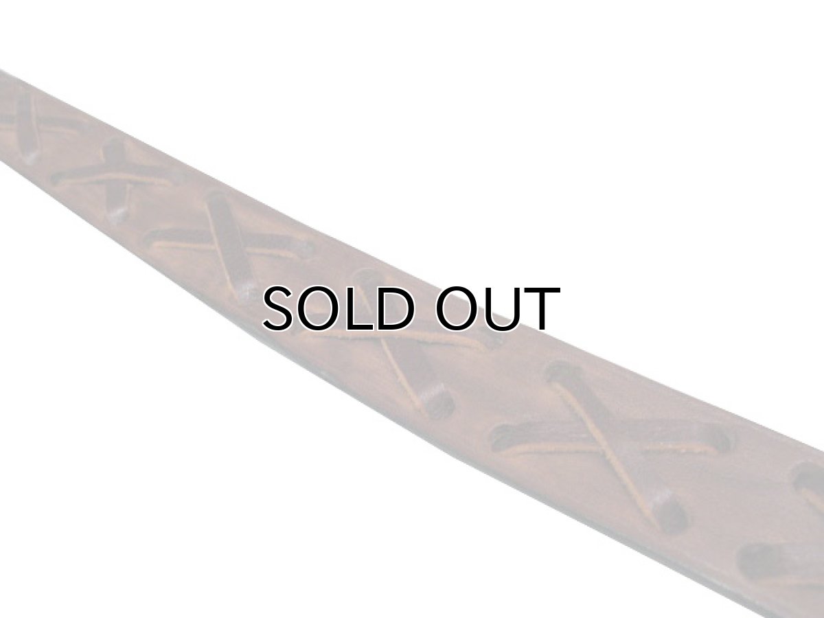 画像3: OLD COACH Leather Belt　BROWN　size w 31 inch ~ (3)