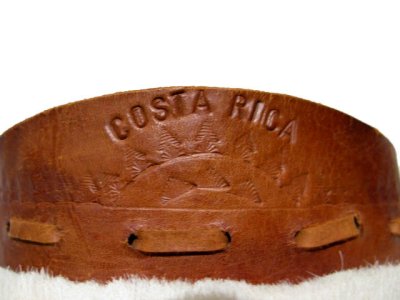 画像1: ~1980's " COSTA RACA " Leather x Hair SunVisor　BROWN / WHITE