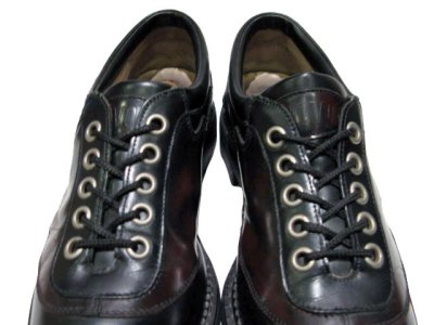 画像3: "JOHN FLUEVOG" UK Fire Pattern Leather Shoes BLACK/Cherry BROWN　 size 9 1/2  ( 27.5 cm )