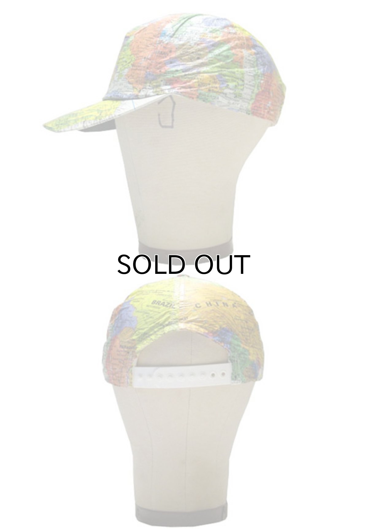 画像3: 1990's "LESLIE JODAN" TYVEK CAP　" WORLD MAP " (3)