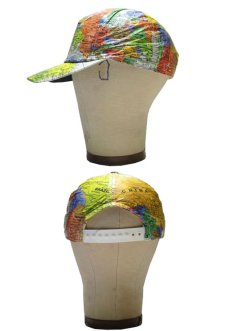 画像3: 1990's "LESLIE JODAN" TYVEK CAP　" WORLD MAP " (3)