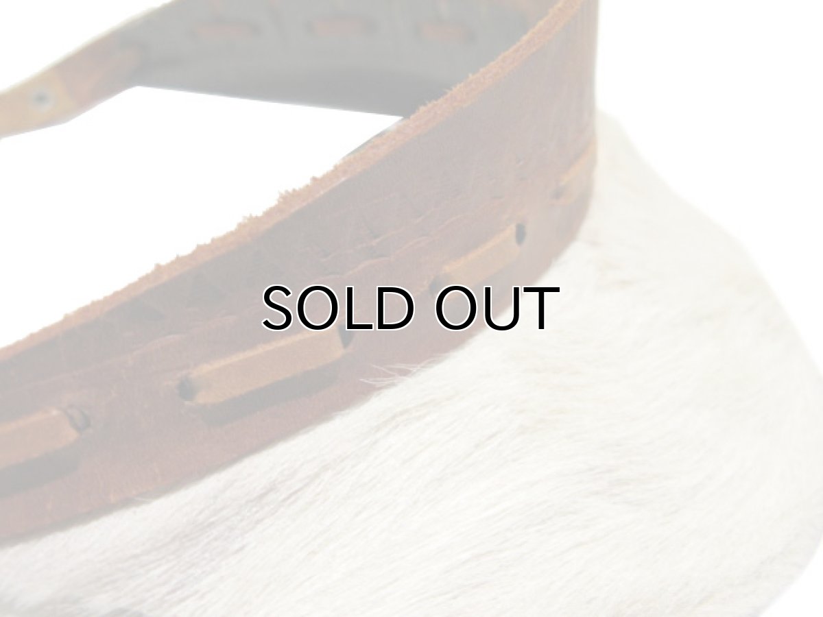 画像4: ~1980's " COSTA RACA " Leather x Hair SunVisor BROWN / WHITE (4)