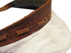 画像4: ~1980's " COSTA RACA " Leather x Hair SunVisor　BROWN / WHITE (4)