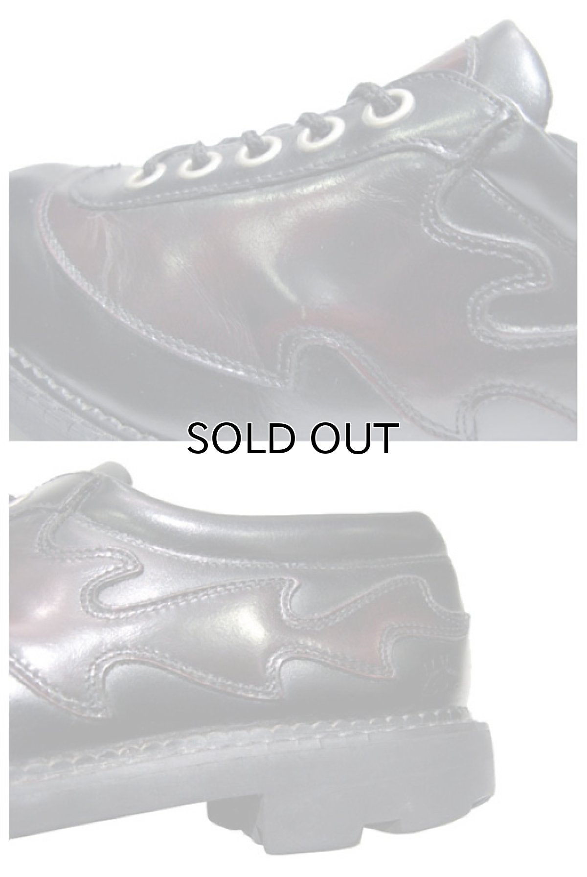 画像3: "JOHN FLUEVOG" UK Fire Pattern Leather Shoes BLACK/Cherry BROWN  size 9 1/2  ( 27.5 cm ) (3)