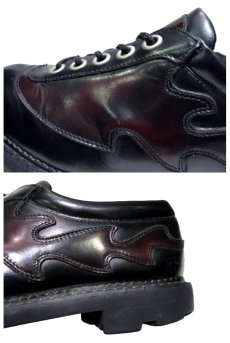 画像3: "JOHN FLUEVOG" UK Fire Pattern Leather Shoes BLACK/Cherry BROWN　 size 9 1/2  ( 27.5 cm ) (3)