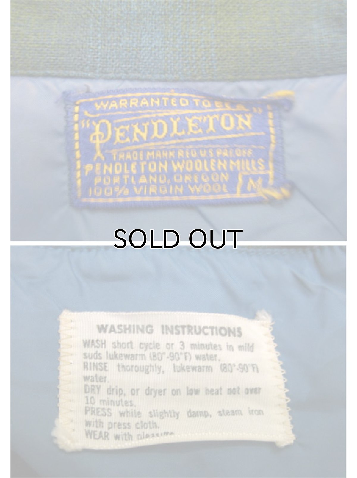 画像3: 1960's "Pendleton" L/S Ombrer Check Wool Shirts  Green size M - L  (表記 M) (3)