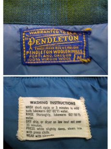 画像3: 1960's "Pendleton" L/S Ombrer Check Wool Shirts  Green　size M - L  (表記 M) (3)
