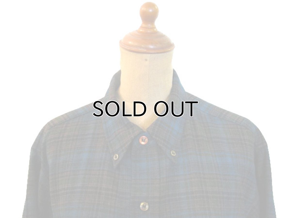 画像2: ~1960's "Pendleton" L/S Wool B.D. Shirts  BLUE　size L  (表記 16) (2)