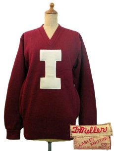 画像1: 1950's "LASLEY KNITTING CO." Lettered Knit Pullover　size S - M  (表記 無し) (1)