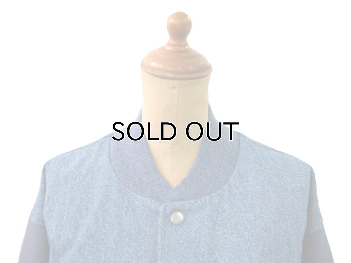 画像3: "FRUITS OF THE LOOM" Denim / Sweat Stadium Jacket　ブルー　size M - L  (表記 M) (3)