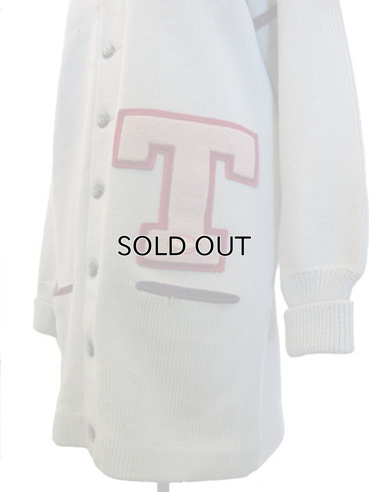 画像2: 1950's "ALBION KNITTING MILLS" Lettered Cardigan "LONG" GREY GREEN size M - L  (表記 無し) (2)