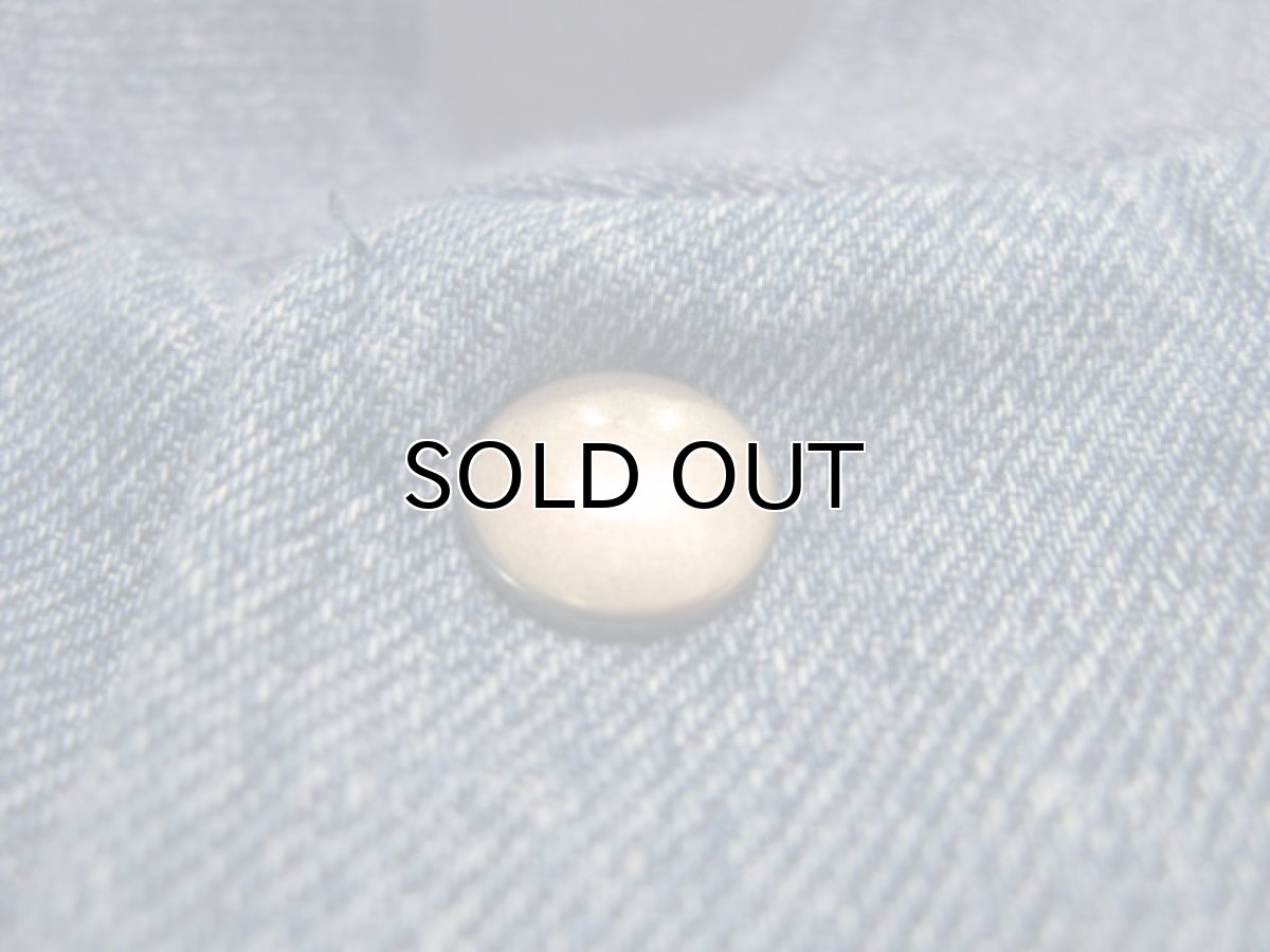 画像4: "FRUITS OF THE LOOM" Denim / Sweat Stadium Jacket　ブルー　size M - L  (表記 M) (4)