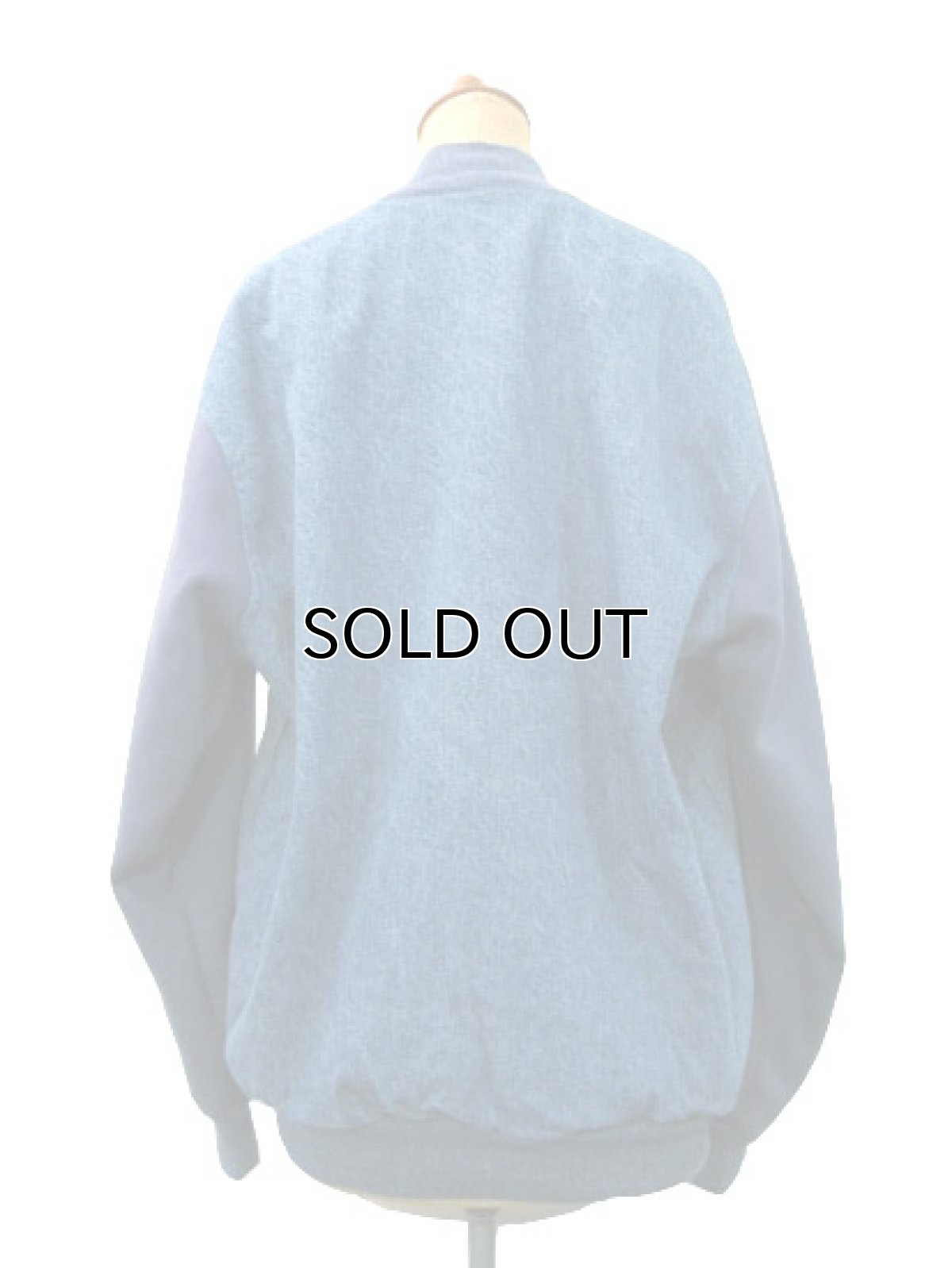 画像2: "FRUITS OF THE LOOM" Denim / Sweat Stadium Jacket　ブルー　size M - L  (表記 M) (2)