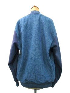 画像2: "FRUITS OF THE LOOM" Denim / Sweat Stadium Jacket　ブルー　size M - L  (表記 M) (2)