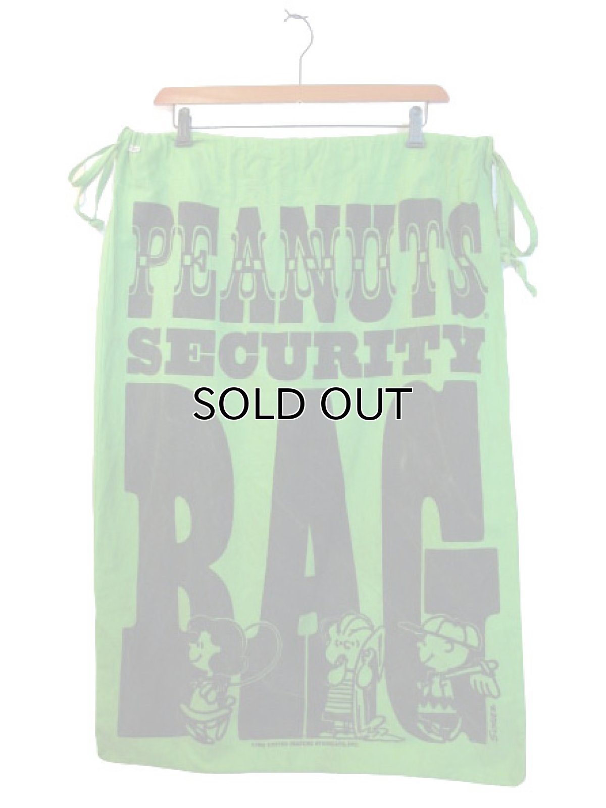 画像2: 1970's UNITED FEATURE SYNDICATE INC. "PEANUTS"  Cotton Bag  GREEN　 85cm x 57.5cm (2)