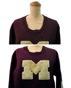 画像4: 1940's "JAMES W. BRINE CO." Lettered Pullover Sweater　size S - M (表記 無し) (4)