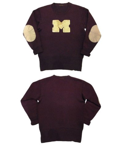 画像1: 1940's "JAMES W. BRINE CO." Lettered Pullover Sweater　size S - M (表記 無し)