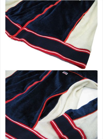 画像1: 1980's Levi's "LA OLYMPIC" Velour Truck Jacket  D.NAVY　size M (表記 L)