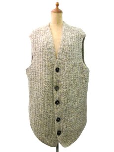 画像1: OLD Mix Wool Knit Vest　size XL  (表記 無し) (1)