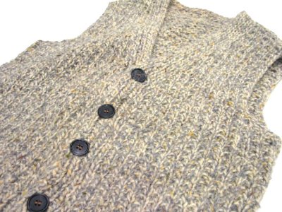 画像2: OLD Mix Wool Knit Vest　size XL  (表記 無し)