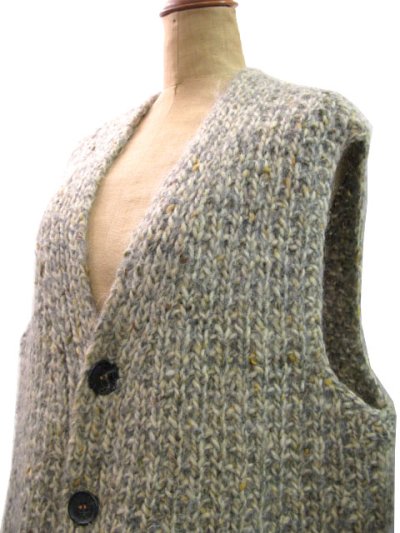 画像1: OLD Mix Wool Knit Vest　size XL  (表記 無し)