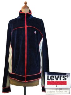 画像1: 1980's Levi's "LA OLYMPIC" Velour Truck Jacket  D.NAVY　size M (表記 L) (1)