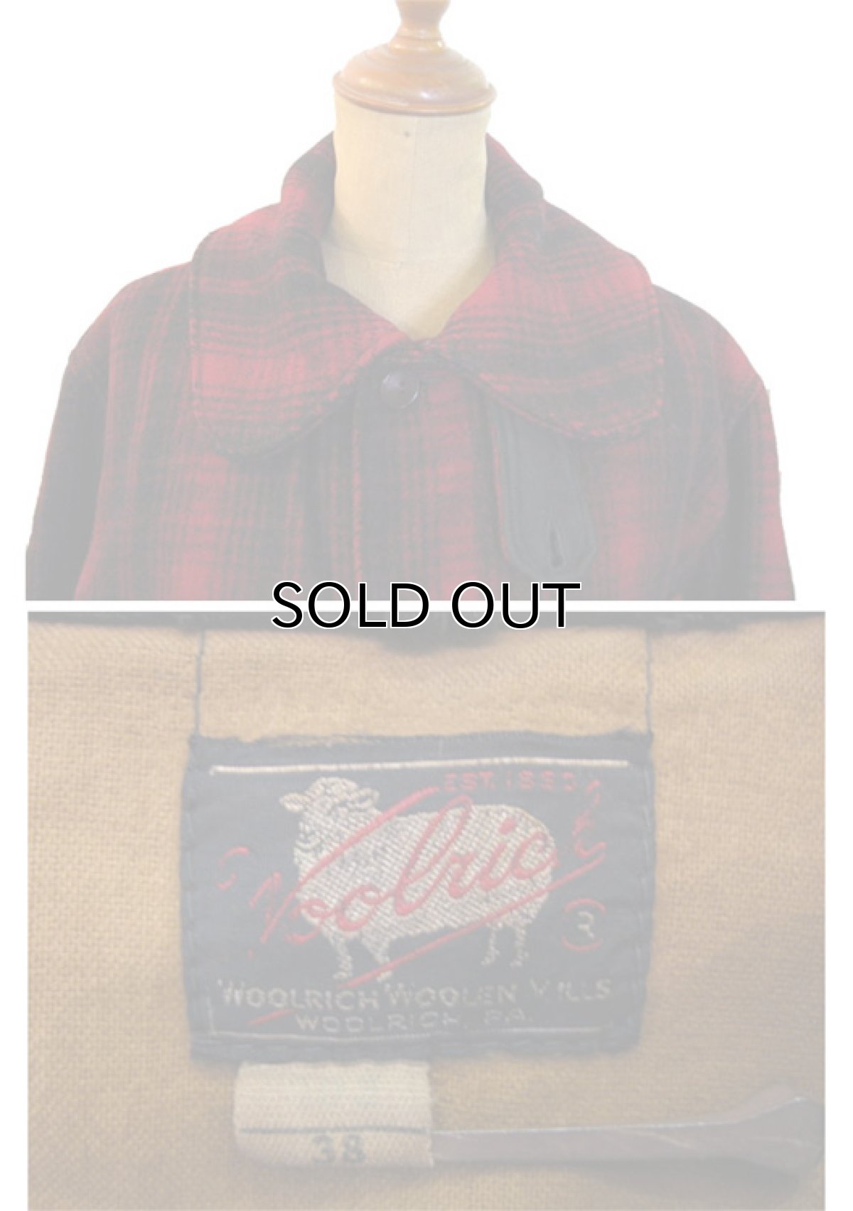 画像3: ~1950's Woolrich Woolem Mills "Hunting Jacket" size M - L (表記 38) (3)