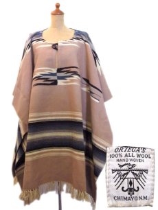 画像1: "ORTEGA'S" All Wool Blanket Poncho　size Free (1)