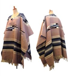 画像3: "ORTEGA'S" All Wool Blanket Poncho　size Free (3)