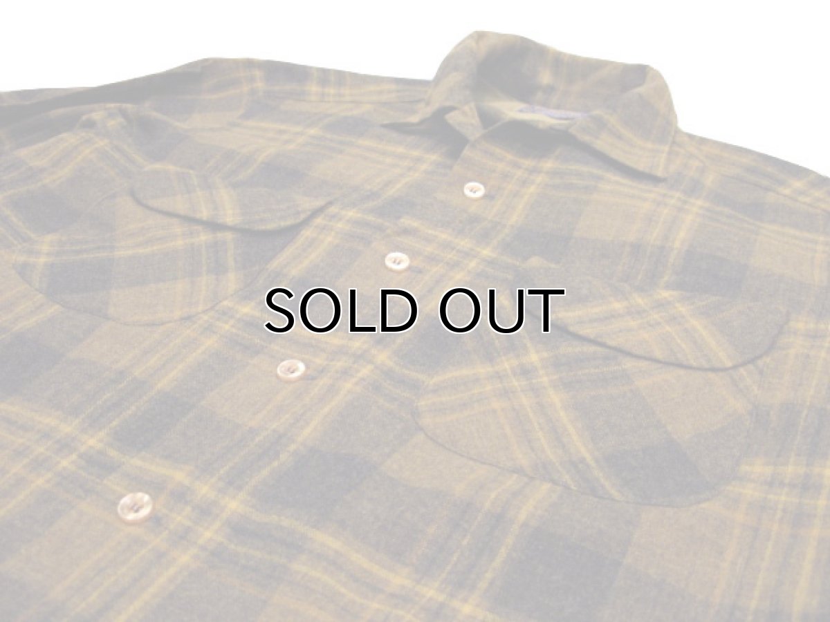 画像5: 1960's "Pendleton" L/S Check Wool Shirts  Mustered　size M - L  (表記 L) (5)
