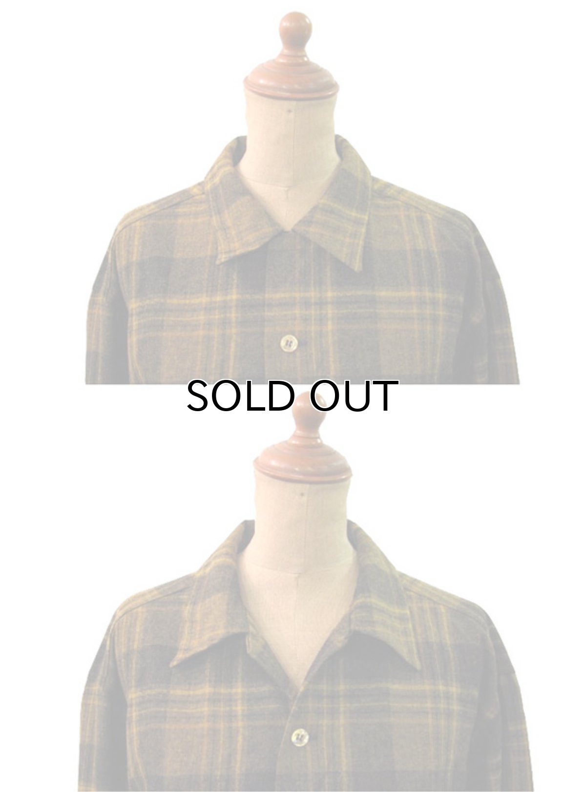 画像3: 1960's "Pendleton" L/S Check Wool Shirts  Mustered　size M - L  (表記 L) (3)