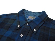 画像5: 1970's "Pendleton" L/S Check Wool B.D. Shirts  Blue　size L  (表記 L) (5)