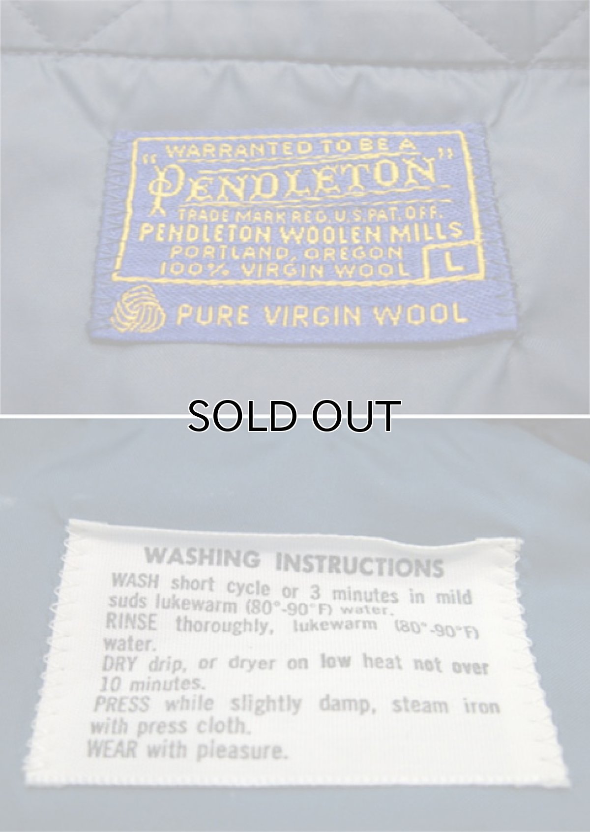 画像4: 1970's "Pendleton" L/S Check Wool B.D. Shirts  Blue　size L  (表記 L) (4)