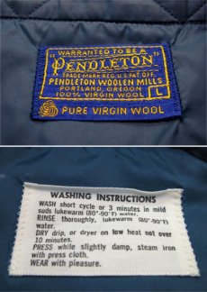 画像4: 1970's "Pendleton" L/S Check Wool B.D. Shirts  Blue　size L  (表記 L) (4)