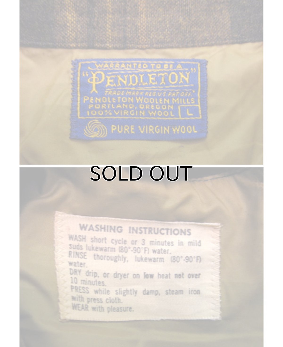 画像4: 1960's "Pendleton" L/S Check Wool Shirts  Mustered　size M - L  (表記 L) (4)