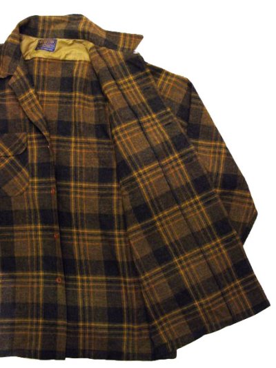 画像3: 1960's "Pendleton" L/S Check Wool Shirts  Mustered　size M - L  (表記 L)