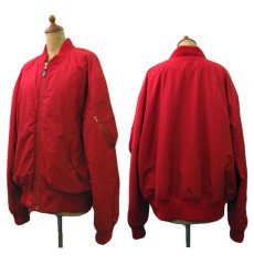 画像2: POLO Ralph Lauren MA-I Style Nylon Jacket　赤　size L  (表記 L) (2)
