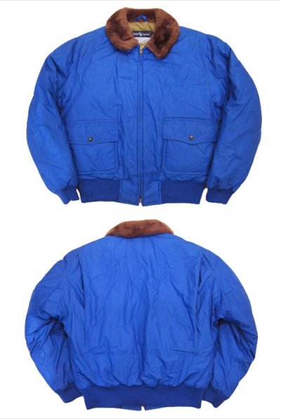 画像1: Ralph Lauren G-I Style Boa Down Jacket　青　size S  (表記 S)