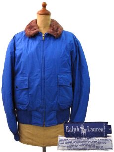画像1: Ralph Lauren G-I Style Boa Down Jacket　青　size S  (表記 S) (1)
