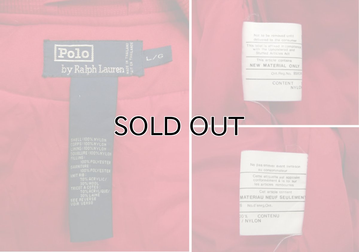 画像3: POLO Ralph Lauren MA-I Style Nylon Jacket 赤 size L  (表記 L) (3)