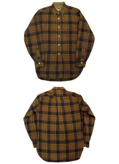 画像1: 1960-70's "Pendleton" L/S Check Wool B.D.Shirts  Mustered　size M  (表記 不明)